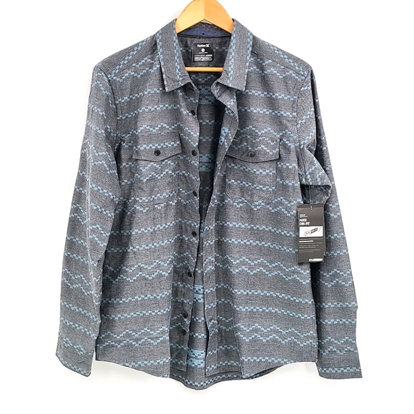 Hurley Dri Fit Buttom Down Aztec Print Shirt - Picture 3 of 10